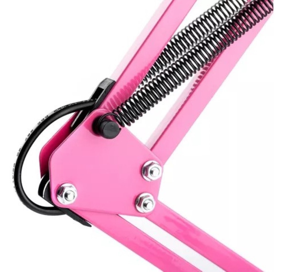 Lámpara De Escritorio Metal 360 Grados Ergonómico Rosa.