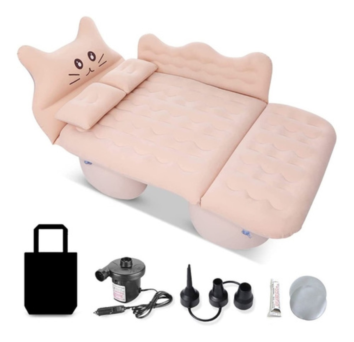 Colchón Coche Cama De Viaje Inflable Niño Alfombra Camping Rosa