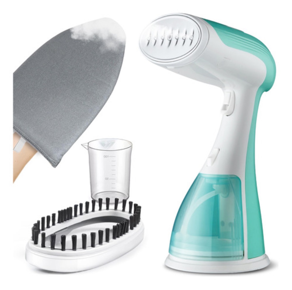 Plancha De Vapor Portatil De Mano Para Ropa De 1500w, verde blanco