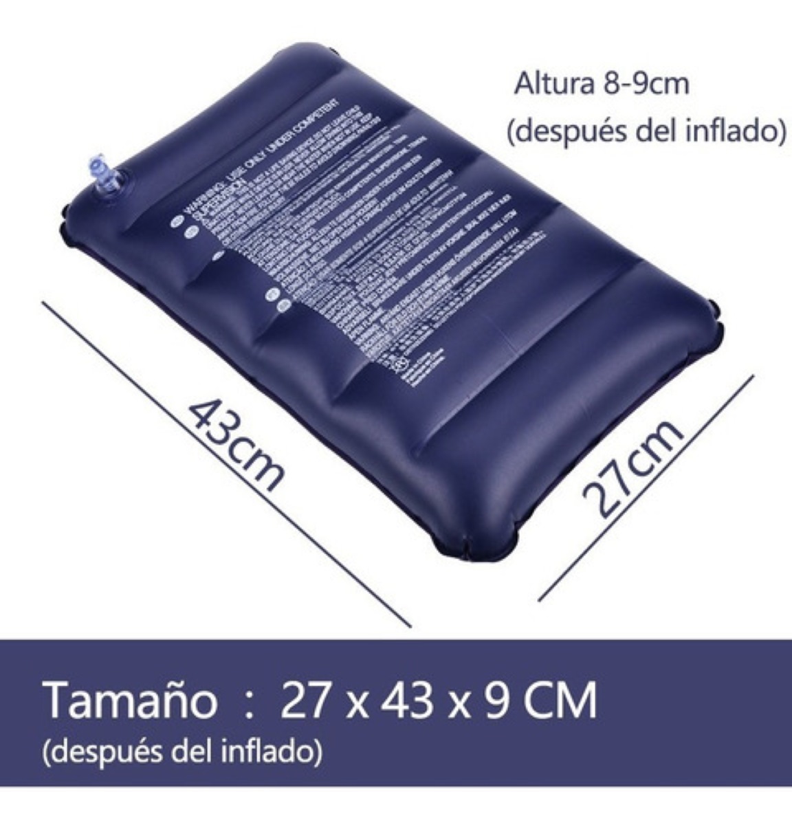 Almohada De Campamento Inflable Viajes Ergonómicos 2 pcs, Azul