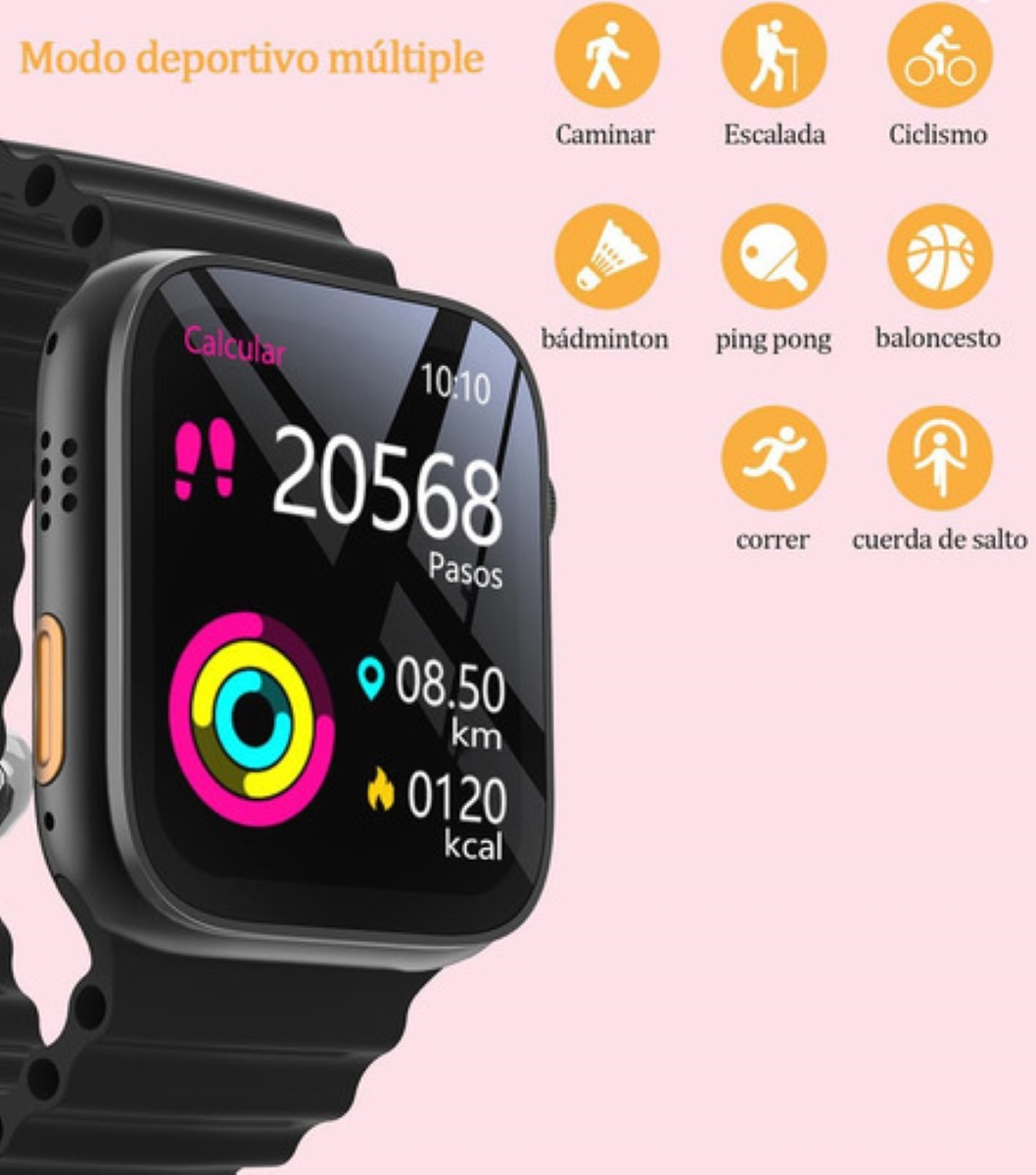Reloj inteligente Smartwatch Función De Doble Toque, Negro