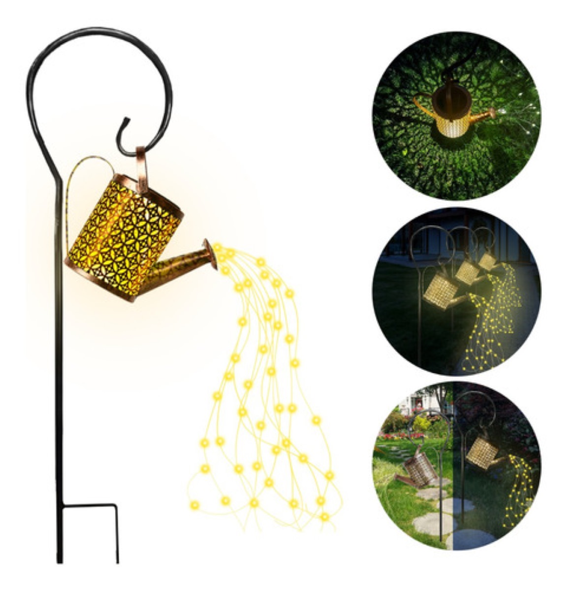 Lámpara Solar Decorativa Impermeable Para Jardín Exterior, amarillo