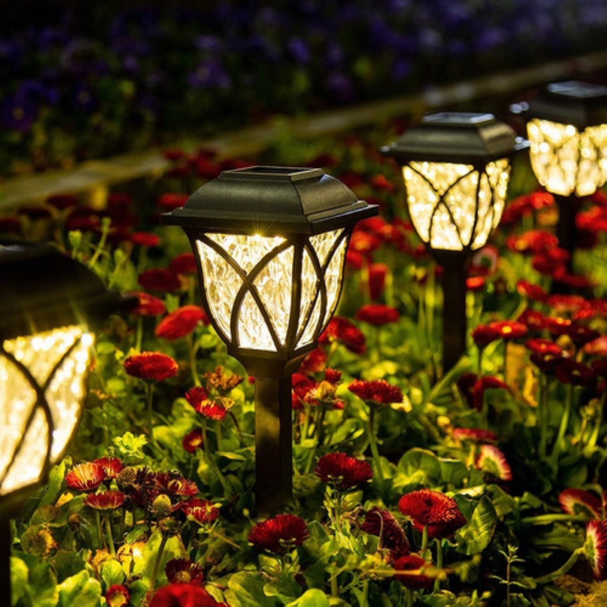 Set De Lámparas Solares Para Caminos De Jardín 6 Piezas, Blanco cálido