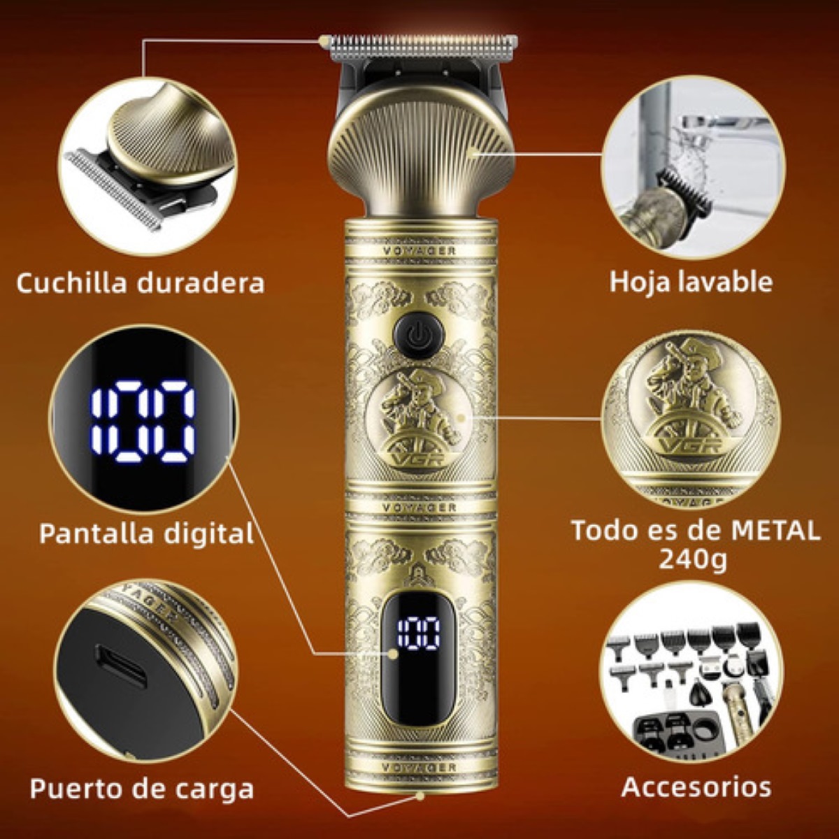Maquina cortar pelo dorada hotsell