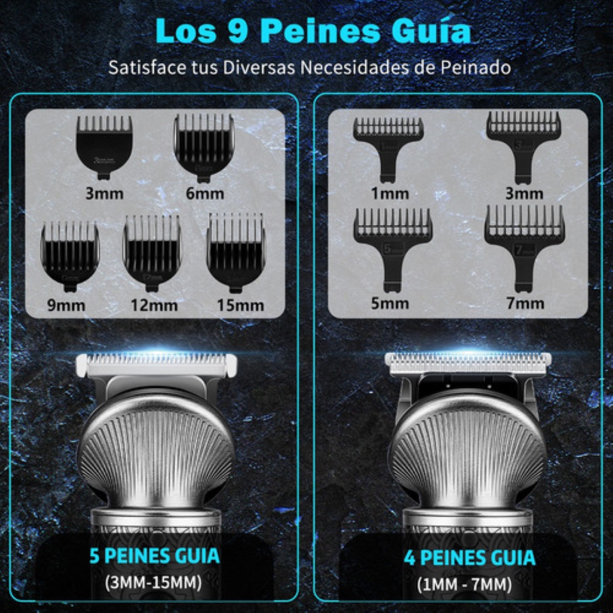 Rasuradora Máquina Cortar Cabello Kit De Cortadora plata negro