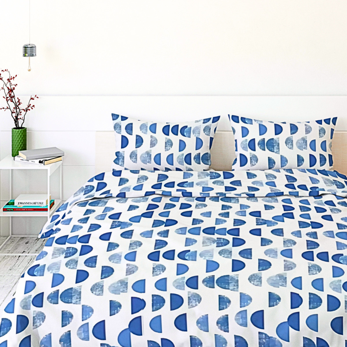 Juego de Sábanas de Microfibra Koala Estampada  -Queen Size -Media Luna Azul .