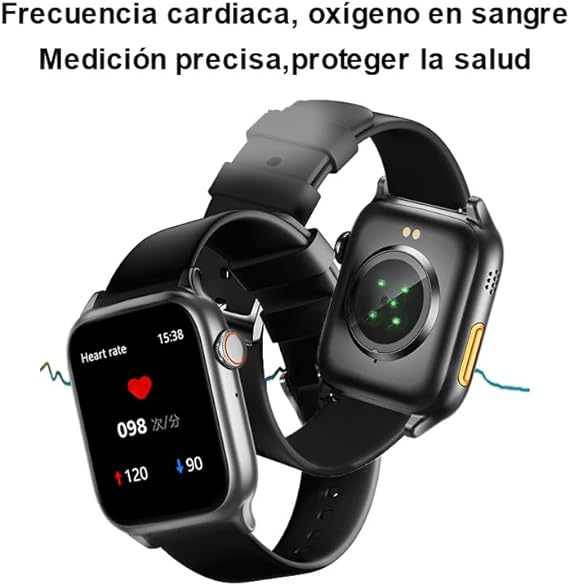 Smartwatch, 1.86‘Reloj Inteligente con Llamadas Bluetooth IP67 Impermeable Reloj Deportivo Pulsómetro Monitor de Oxígeno Sueño, Podómetro, DIY Esfera Reloj, Pulsera Actividad para Android iOS (Negro).