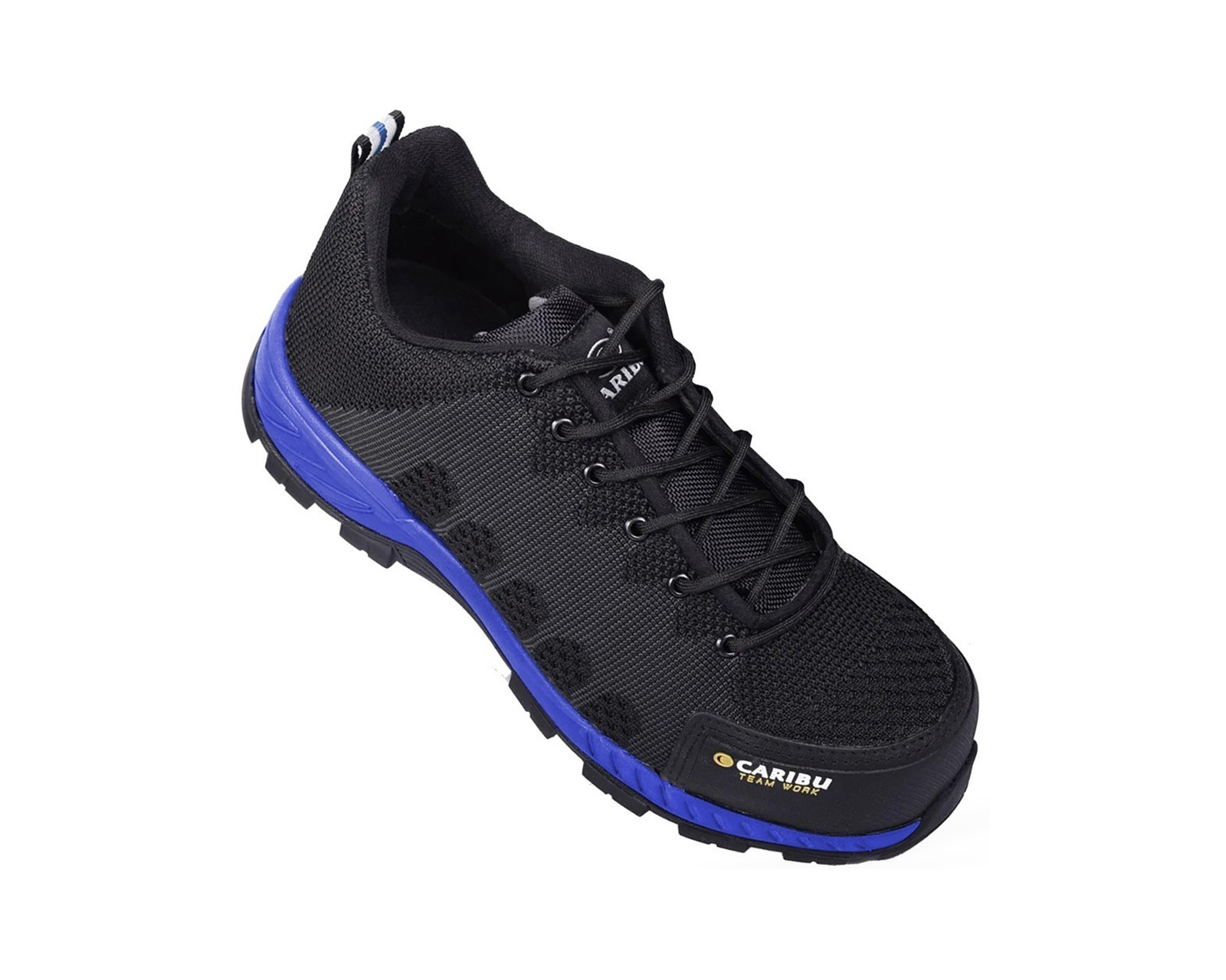 Tenis Industrial Choclo Con Casco Caribú 325 Color Negro Azul.
