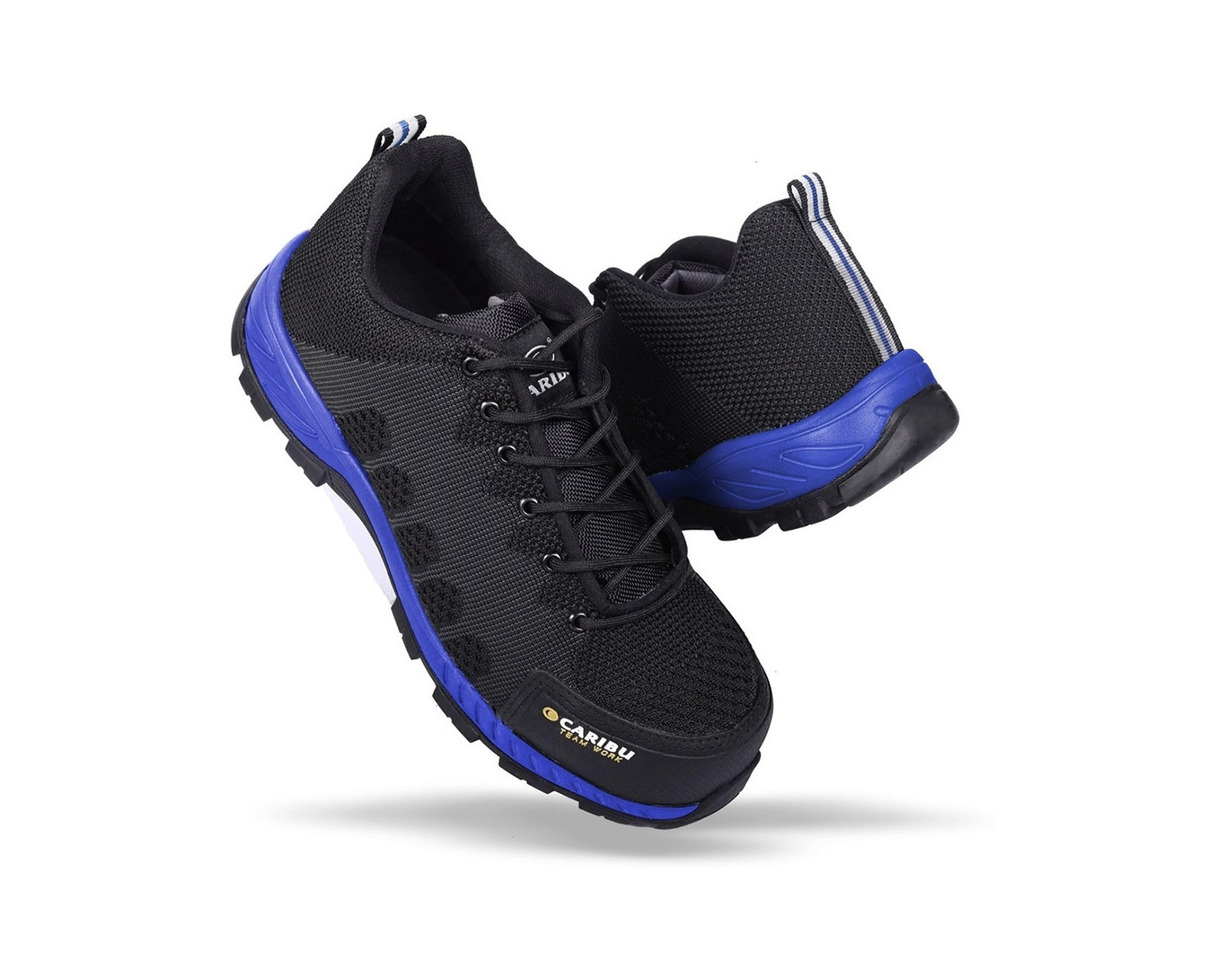 Tenis Industrial Choclo Con Casco Caribú 325 Color Negro Azul.