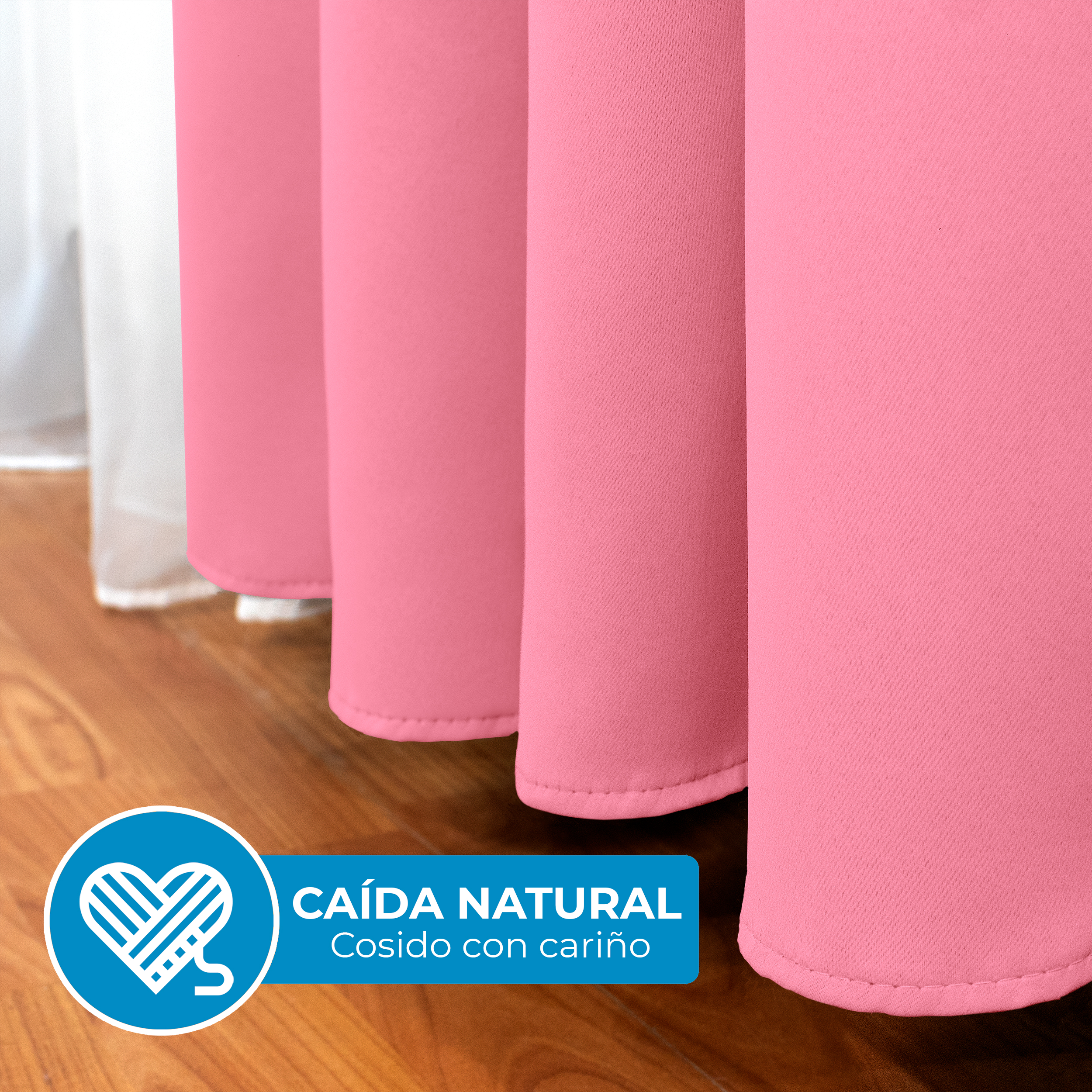 Cortinas Blackout Rosa Corta Térmico Lisa 95% Bloqueo Luz.