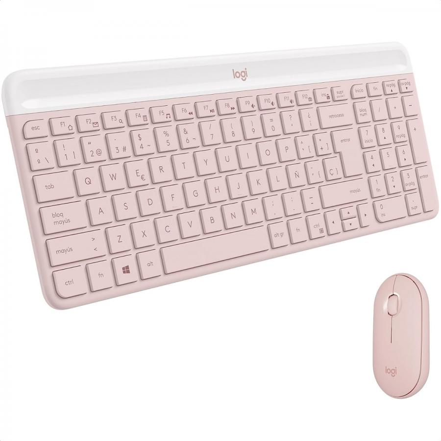 Kit Teclado Y Mouse Logitech MK470 Inalámbrico USB Rosa 920-011312