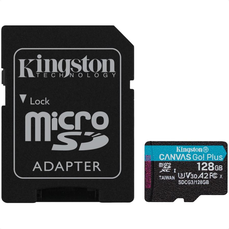 Memoria MicroSD 128GB Kingston SDXC Clase 10 Canvas Go! Plus Con Adaptador SDCG3/128GB