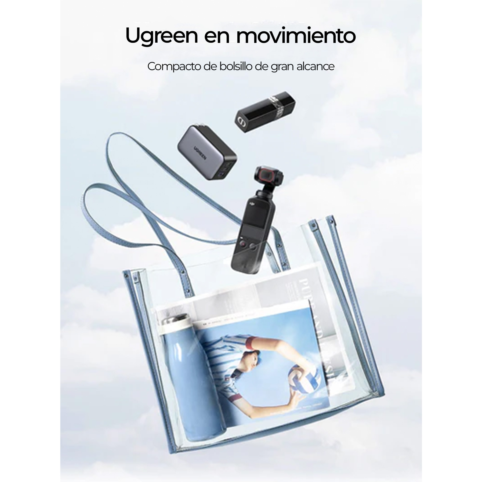Cargador de pared Ugreen Nexode de 65 W, 2x USB-C, 1x USB-A, Quick Charge 4.0, Negro