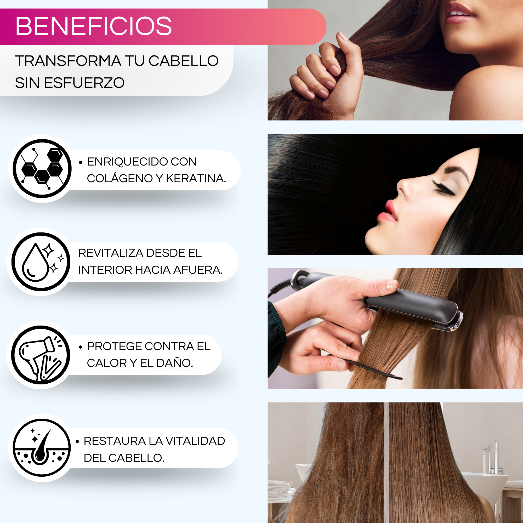 Keratina Colágeno Para Cabello Dermafol Tratamiento Capilar.