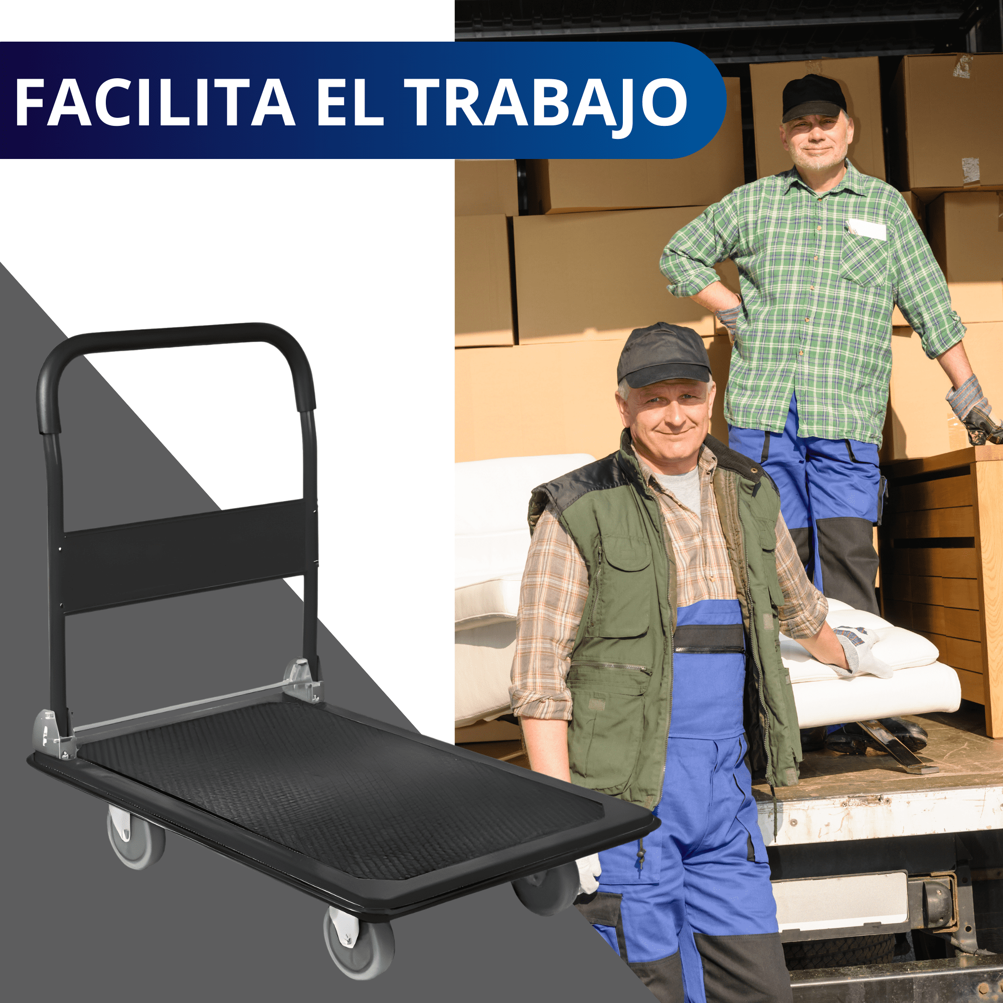 Carro De Carga Plegable Ecomlab Plataforma Diablito Patín.