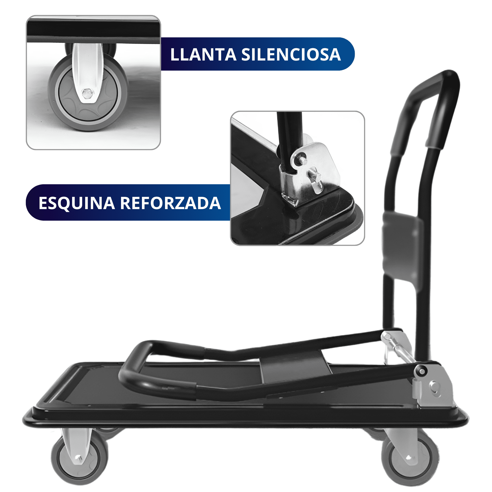 Carro De Carga Plegable Ecomlab Plataforma Diablito Patín.