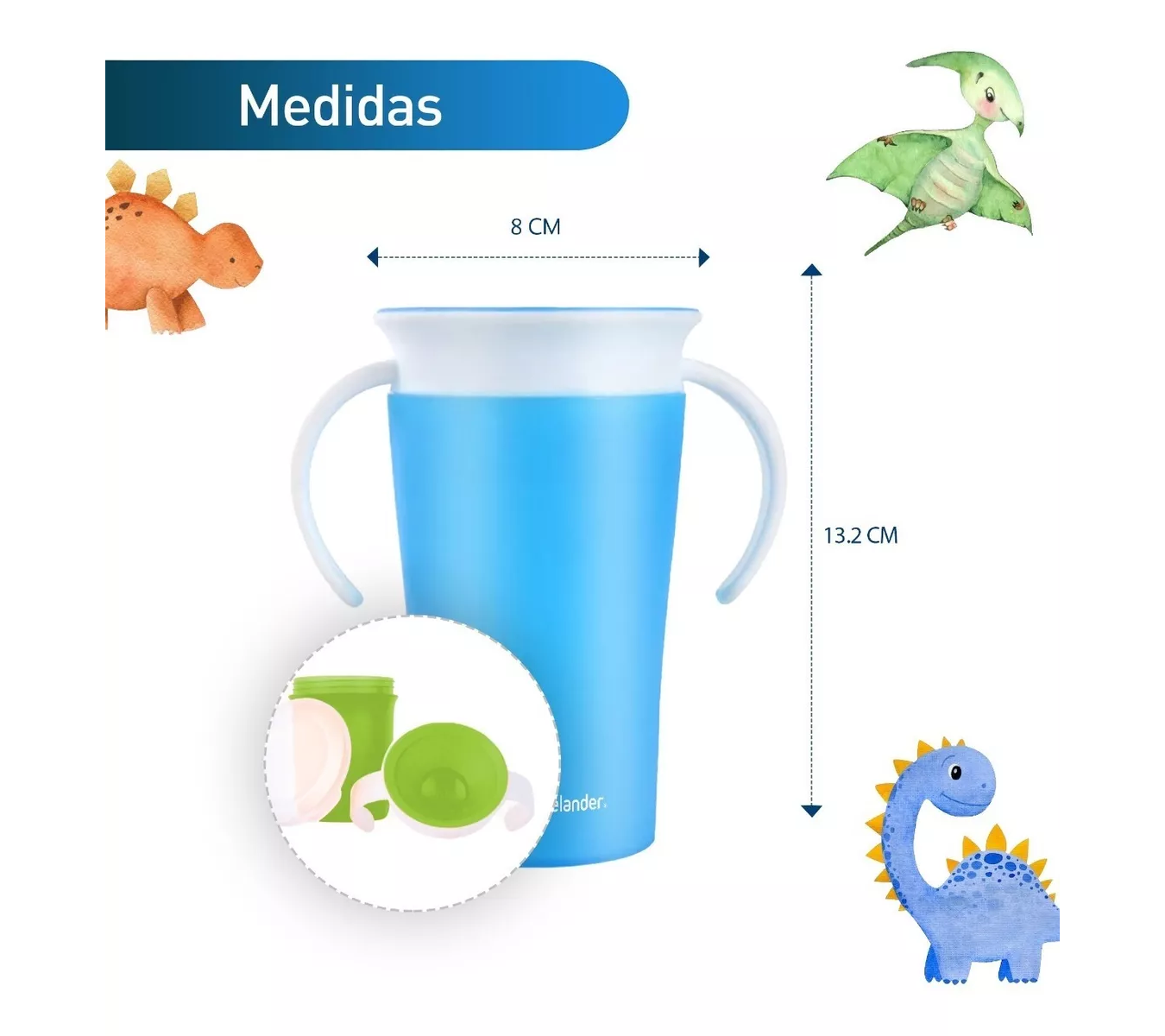 ML Vaso Entrenador Para Bebés 360 Antiderrames 280 Ml 2 Piezas.