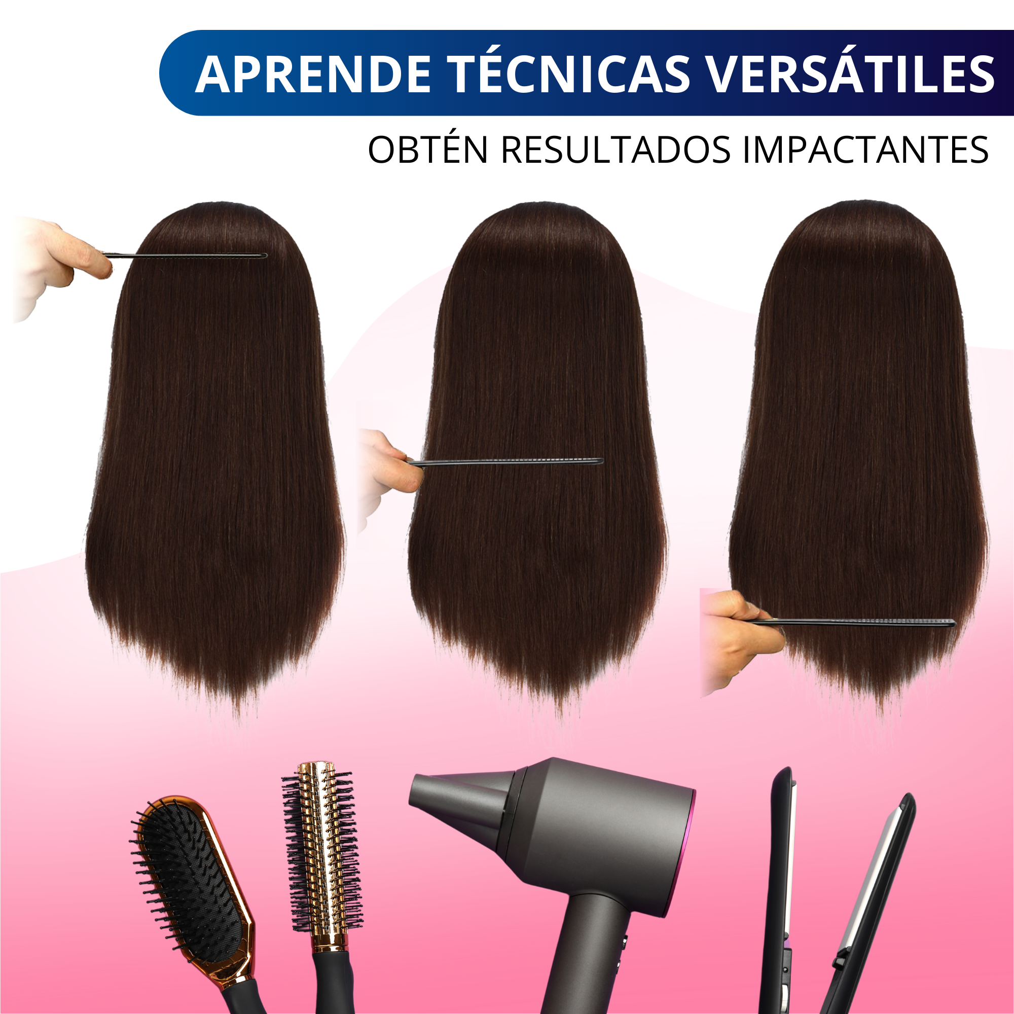 Cabeza Para Peinar Cabezote Ecomlab Cabello Natural 75%.