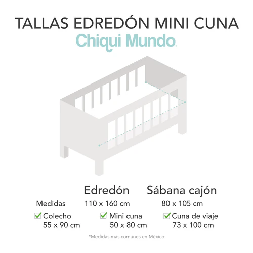 Juego de edredón mini cuna Mickey Mouse. Edredón, sabana y cojín..