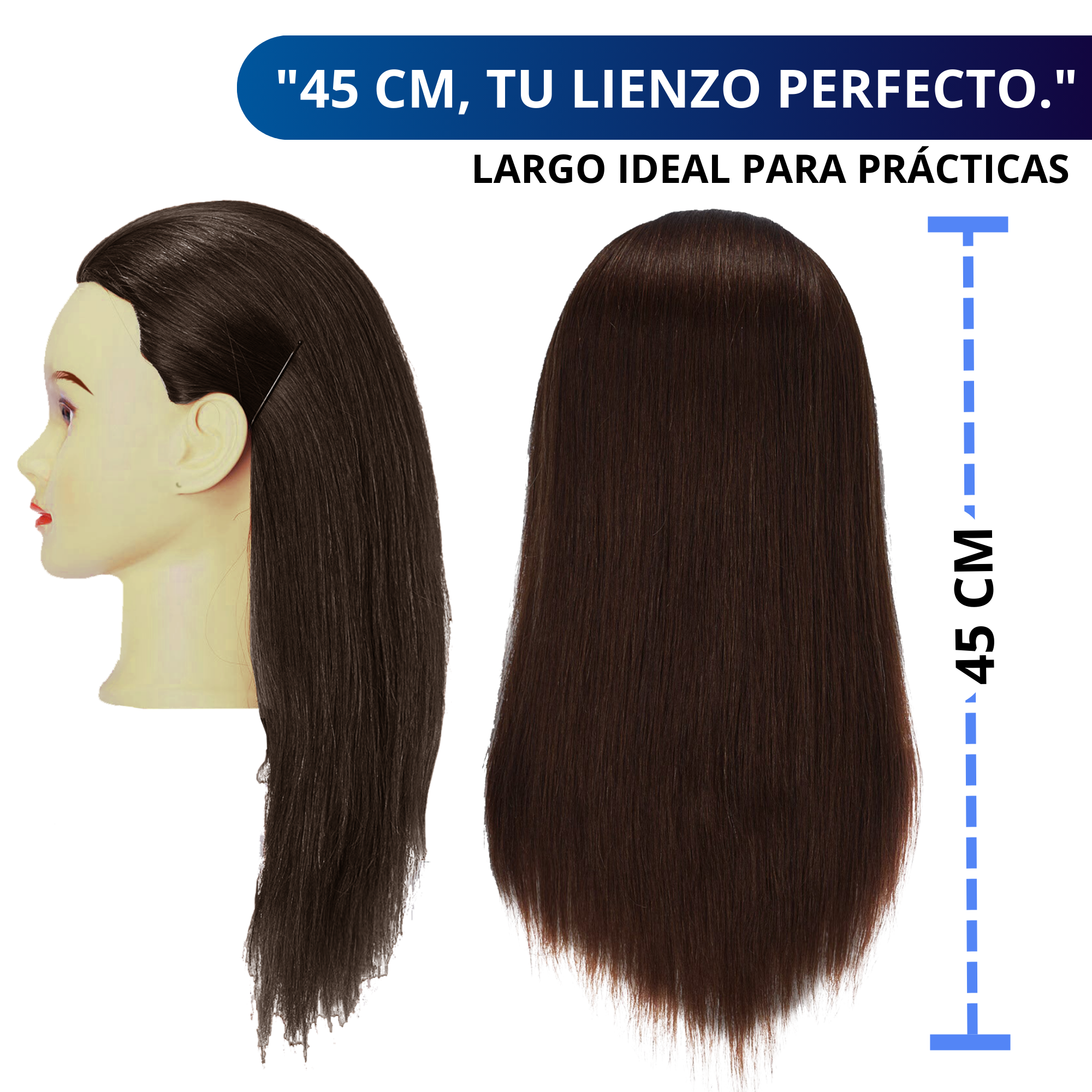 Cabeza Para Peinar Cabezote Ecomlab Cabello Natural 75%.