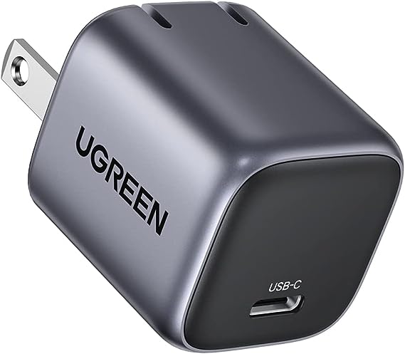 UGREEN Nexode 30W Mini Cargador USB C GAN, Cargador Tipo C Carga Rápida para Galaxy S24/S23/S22, Cargador iPhone Portatil Compatible con iPhone 15 14 13 Pro MAX, Macbook Air, iPad Pro, Google Pixel 7.