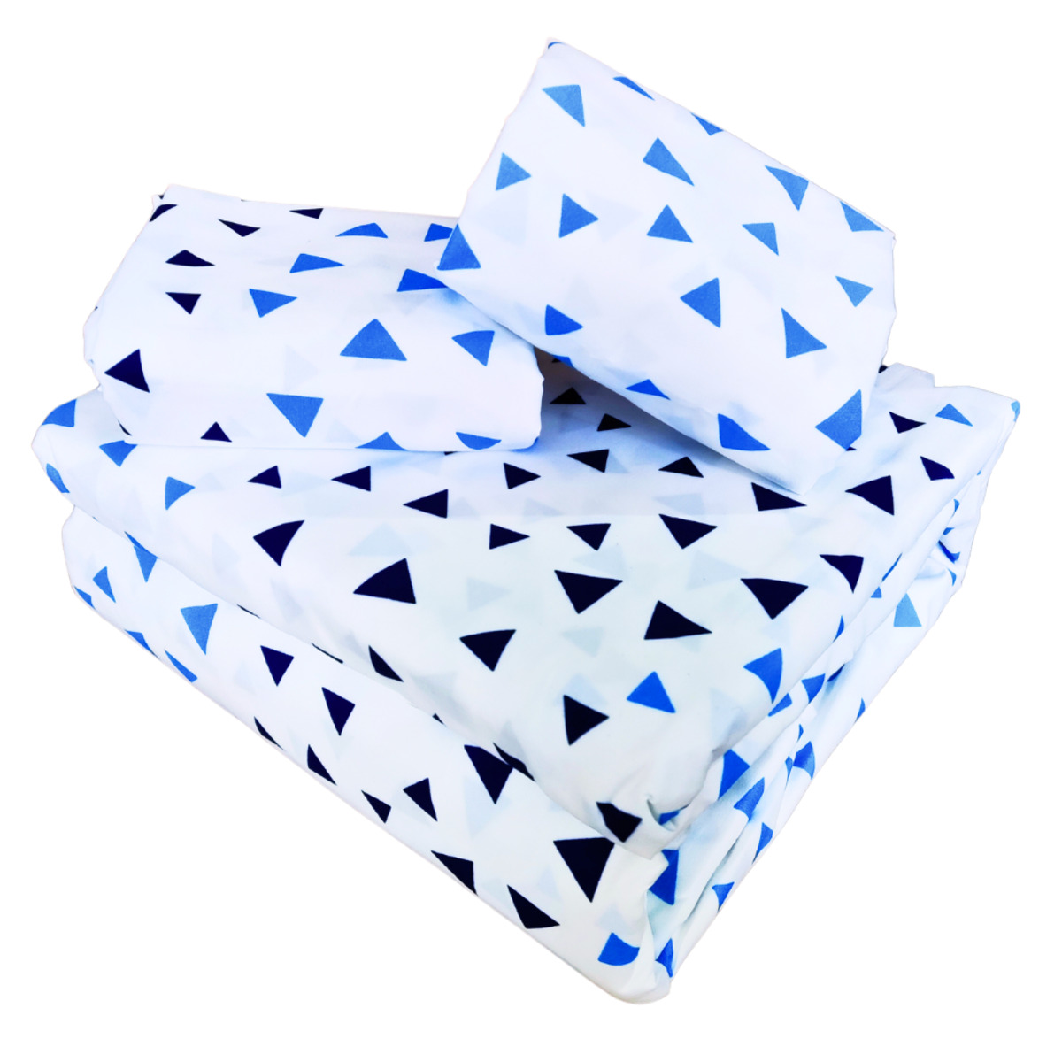 Juego de Sábanas de Microfibra Koala Estampada  -King Size -Pirámide Azul.