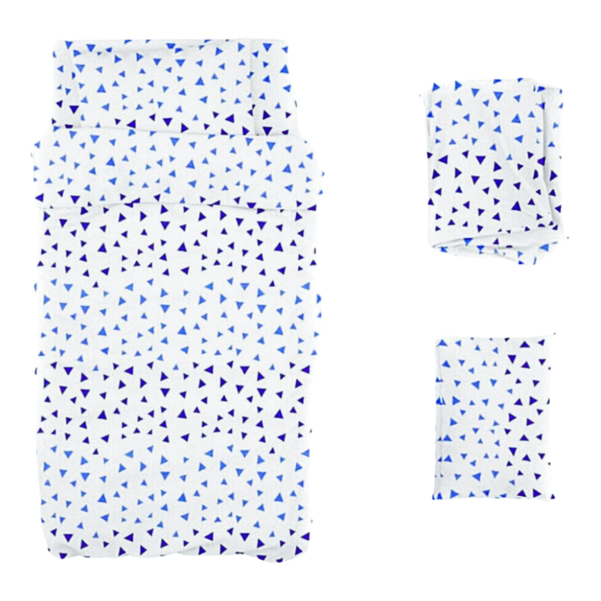 Juego de Sábanas de Microfibra Koala Estampada  -King Size -Pirámide Azul.