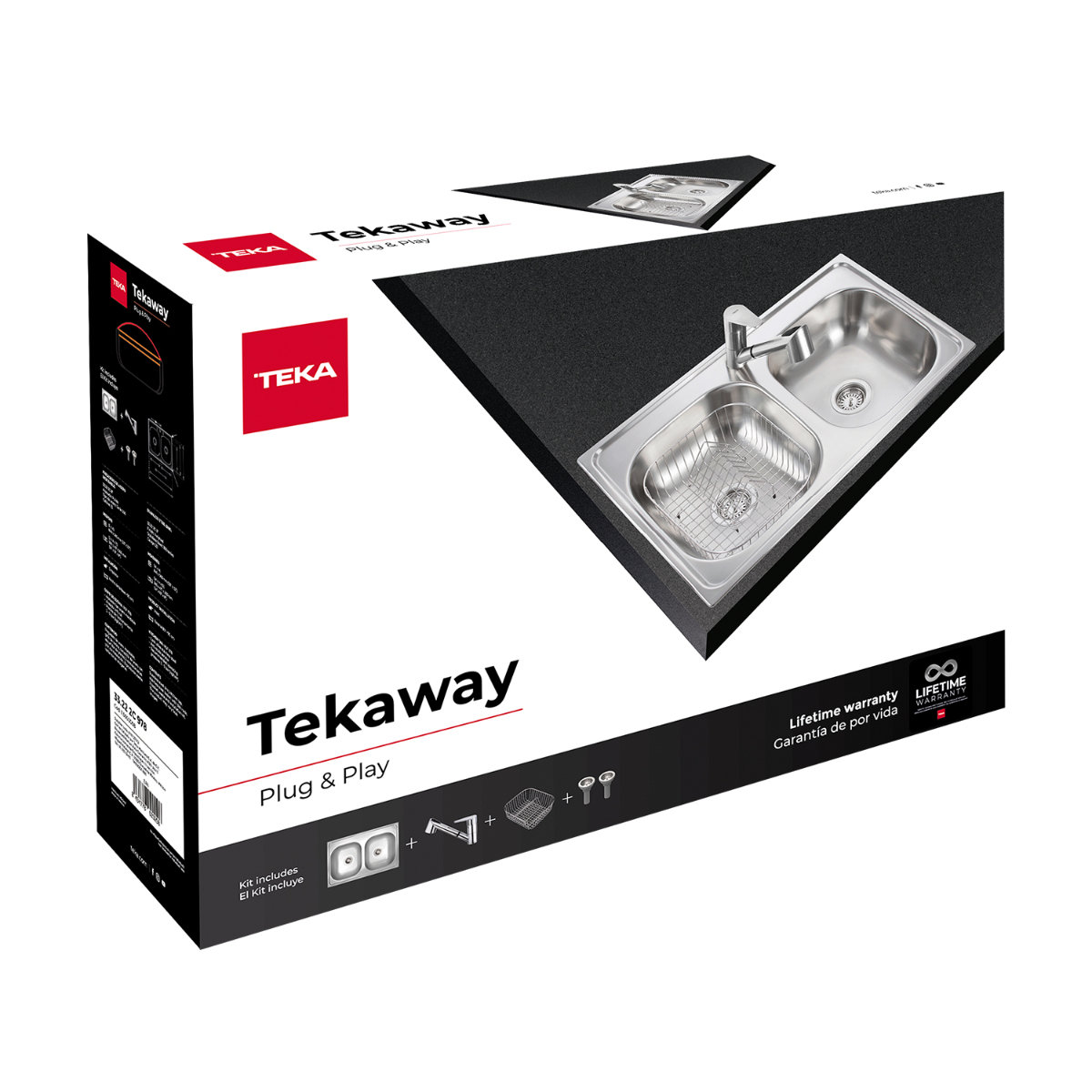 Combo Tarja Empotre y Monomando Teka Tekaway 33.22 2C 978 de 84 cm.