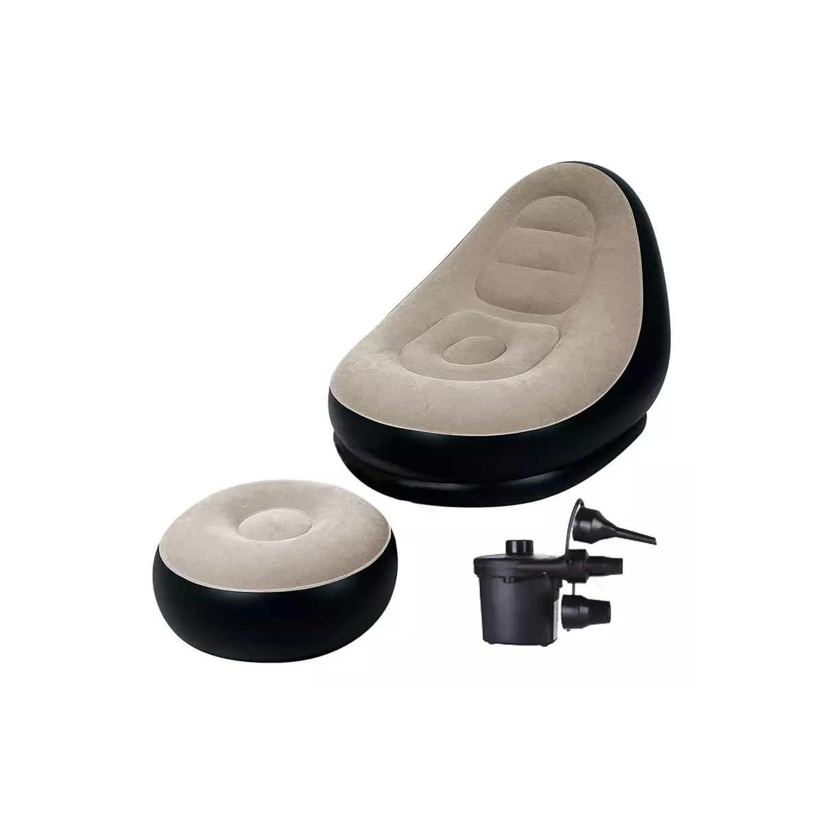 Sillón Inflable Impermeable Y Reposapiés + Bomba Eléctrica.