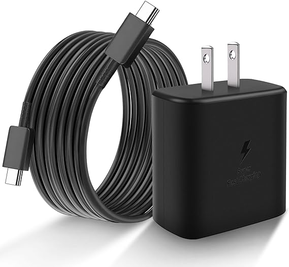 Cargador rápido USB C de 45 W para cargador Samsung tipo C, USB C Cargador de teléfono Android con 1.8M Cable Carga Rápida, para Galaxy S23 Ultra/S23/S23+/S22/S22 Ultra/S22+/Note10/Note 20/S20/S21/S10.