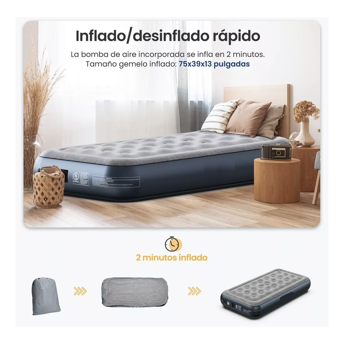Colchón Inflables Queen Size Con Bomba De Aire Eléctrica.