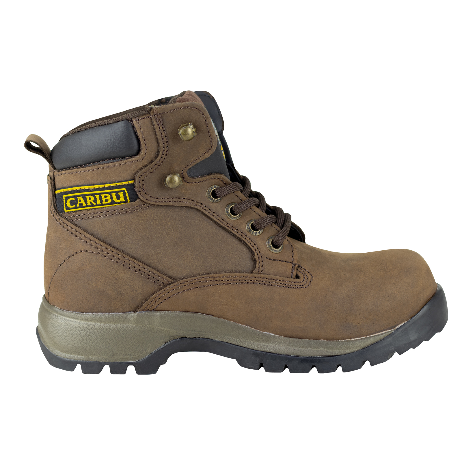 Bota Industrial Trabajo Dama Casco Poliamida Caribu 798 Café.