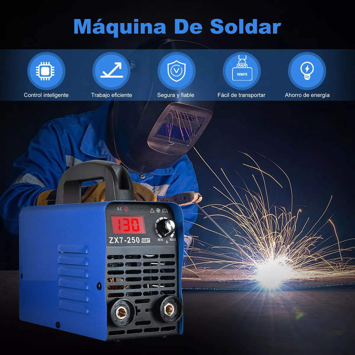 Soldadora inverter DHJ-110 azul y negra 50/60Hz 110V.