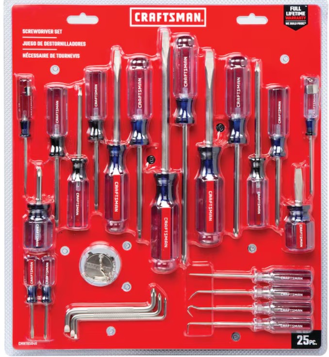 JUEGO DE 25 DESARMADORES CRAFTSMAN CMHT65046.
