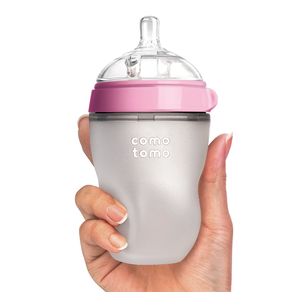 Biberón Comotomo Tacto Natural Flujo Medio 3-6 Meses 250 Ml 2 Piezas Rosa.