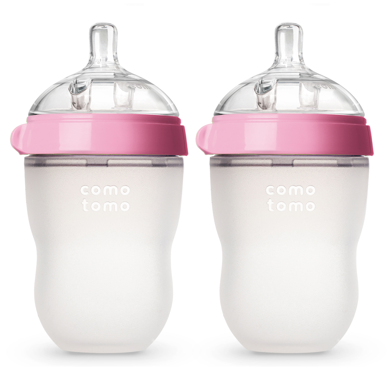 Biberón Comotomo Tacto Natural Flujo Medio 3-6 Meses 250 Ml 2 Piezas Rosa.