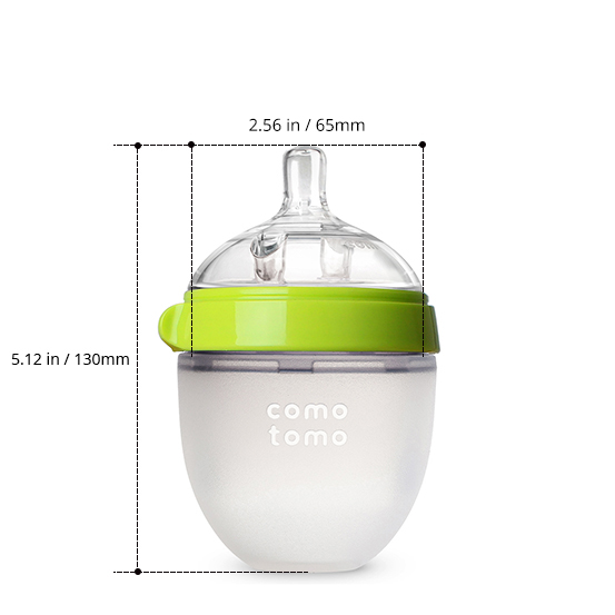 Biberón Comotomo Tacto Natural Flujo Lento 0-3 Meses 150 Ml 2 Piezas Rosa.
