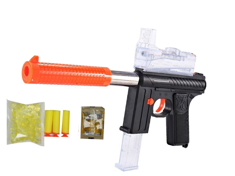 Pistola de Juguete Lanzador de Hidrogel 950 gel y 3 dardos - Negro.