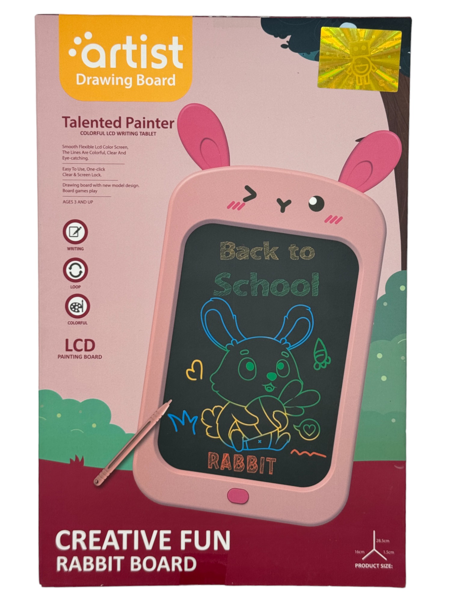Pizarron Magico Tableta de Escritura para Niños de Dibujar LCD - Rosa.