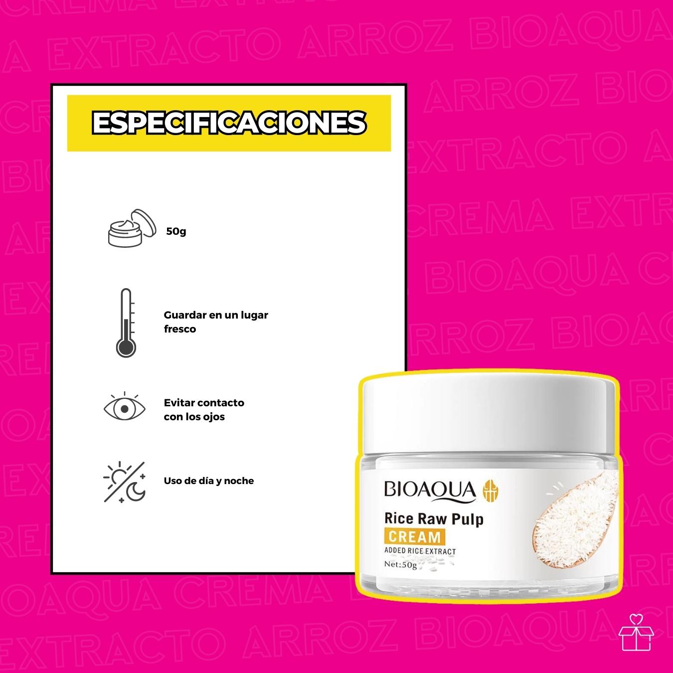 Crema Hidratante Con Extracto de Arroz .