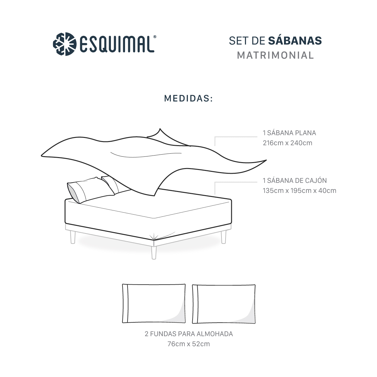 Juego de Sábanas Microfibra Ultra Suave con Acabado Prelavado Matrimonial Lila ESQUIMAL.