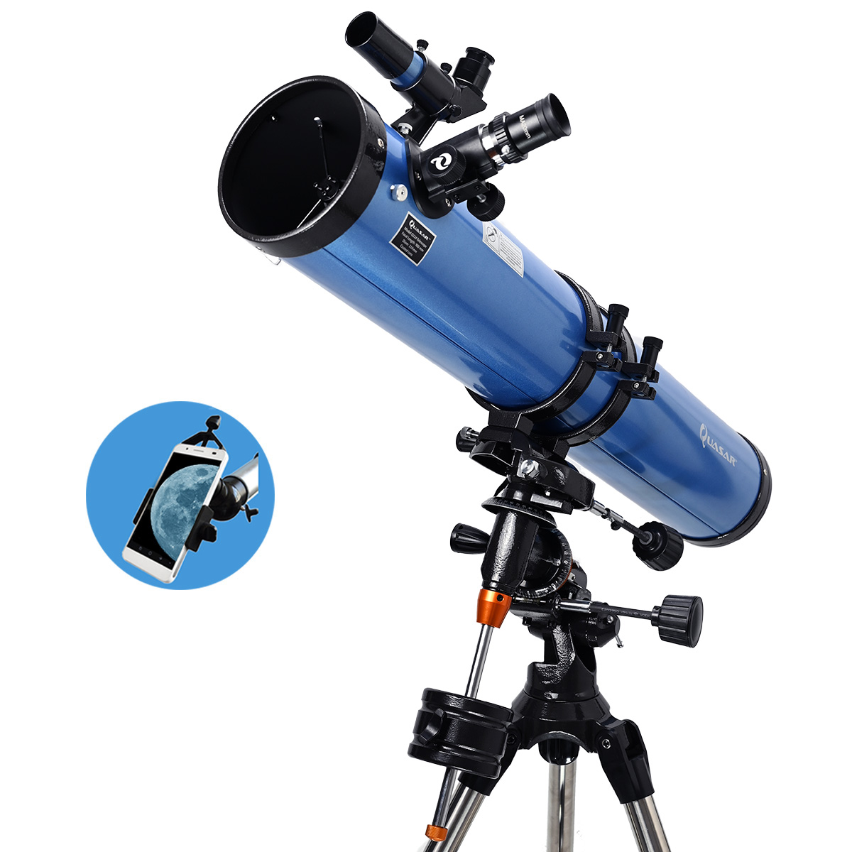 Telescopio Quasar Professional Q114 675x Con Adaptador Smartphone.