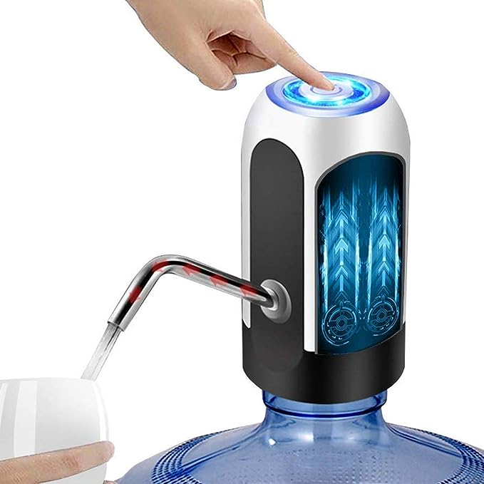 TECHVIDA Dispensador de Agua Automático Botella Recargable Agua Potable Bomba de Agua Potable Eléctrica Inalámbrica Bombeo Rápido Dispensador de la Bomba de Agua para Garrafón Universal de 20 litros.