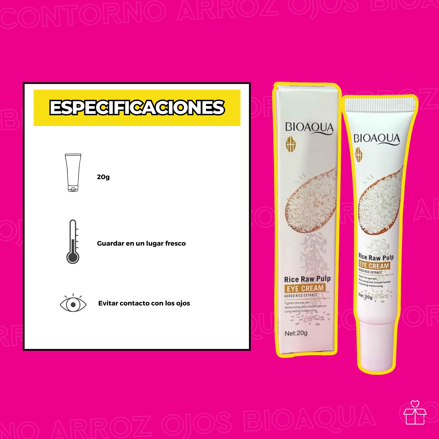 Contorno de Ojos con Extracto de Arroz.