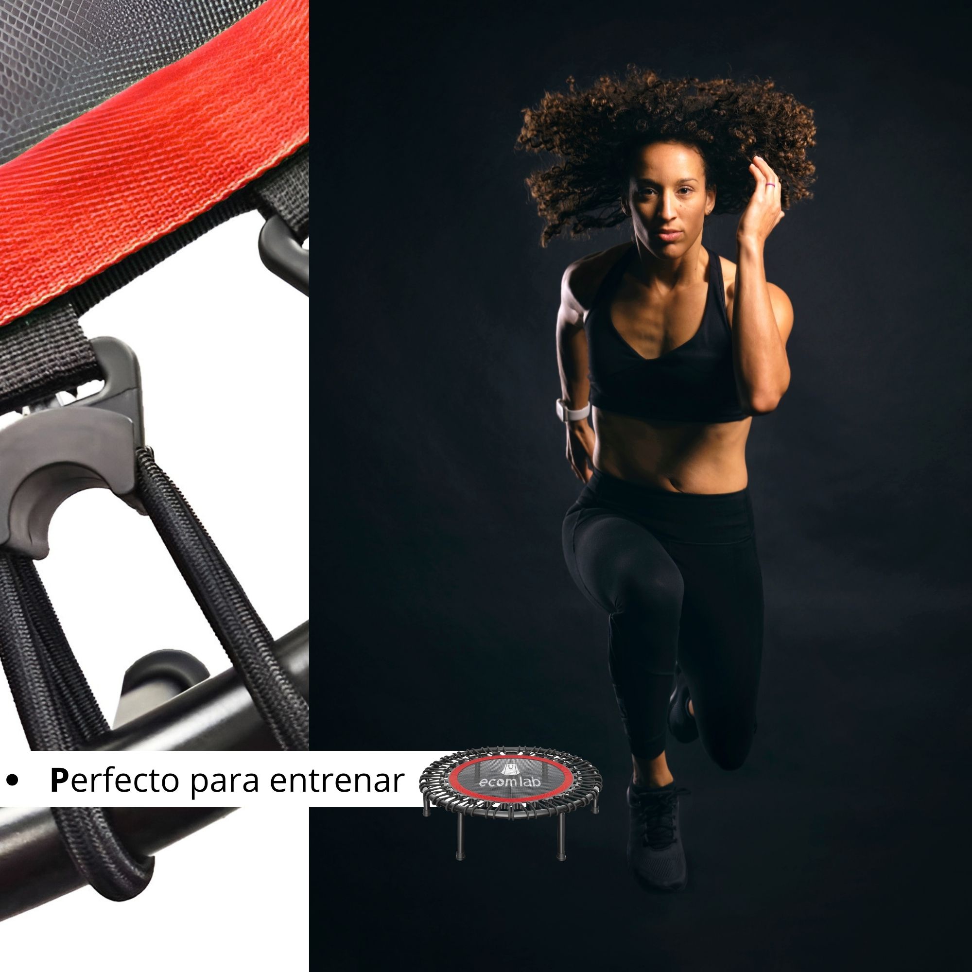 Trampolín Para Ejercicio Fitness Ecomlab Jumping Brincolín Con Barra De Soporte.