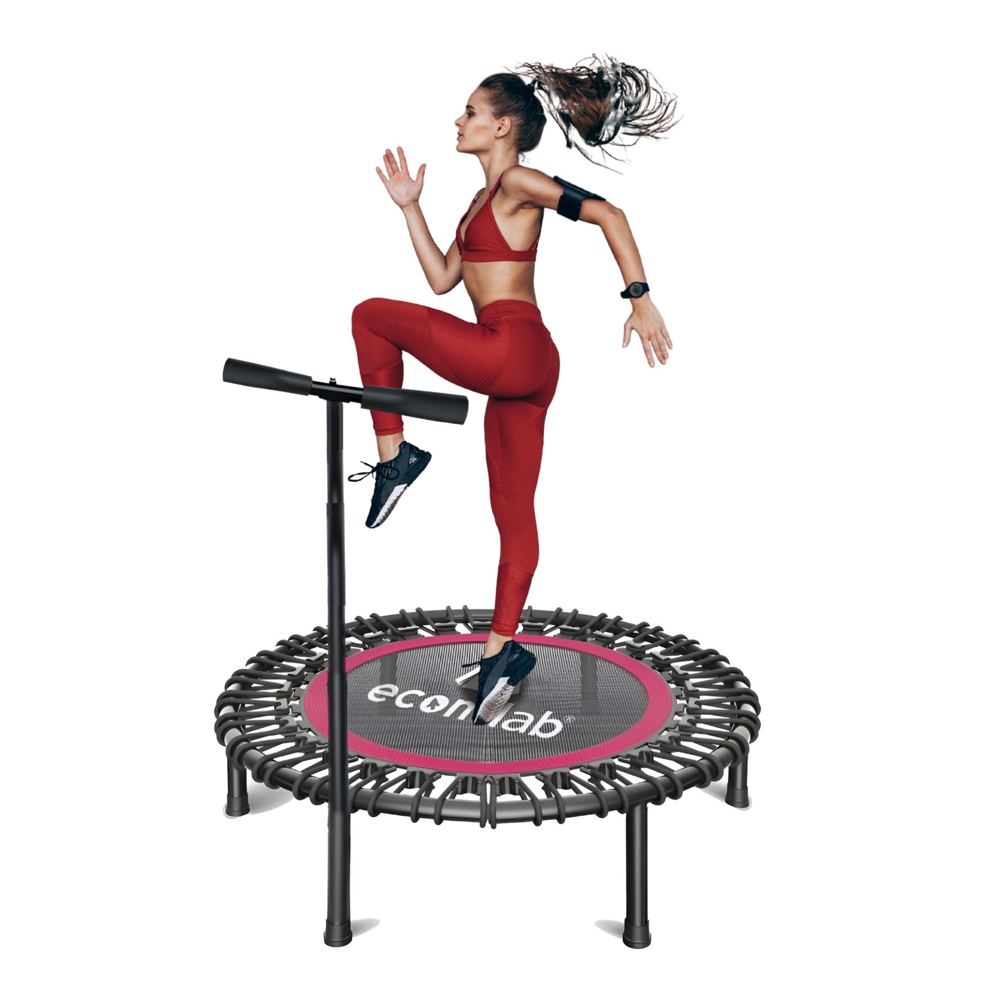 Trampolín Para Ejercicio Fitness Ecomlab Jumping Brincolín Con Barra De Soporte.