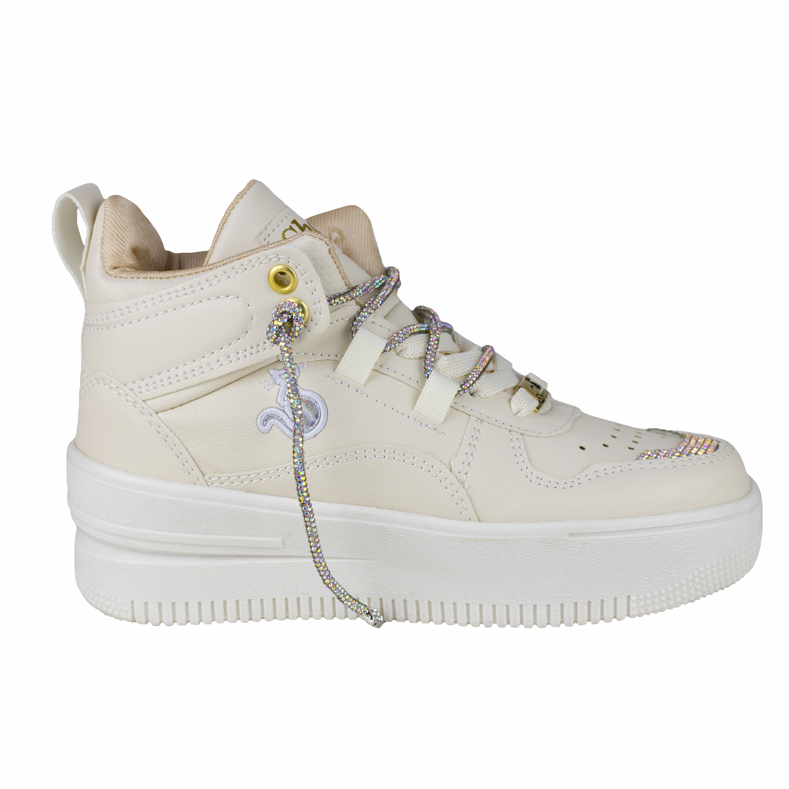 Tenis Sneaker Urbano De Mujer Suela Gruesa Shadow 3003 Latte.