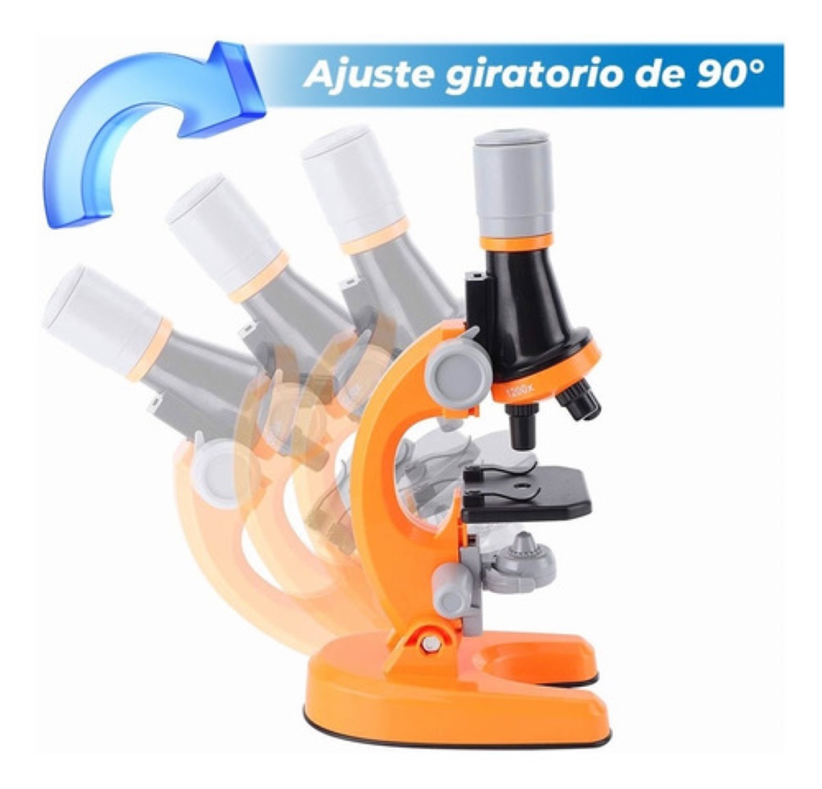 Juguete Microscopio Infantil 1200x Educativo naranja.
