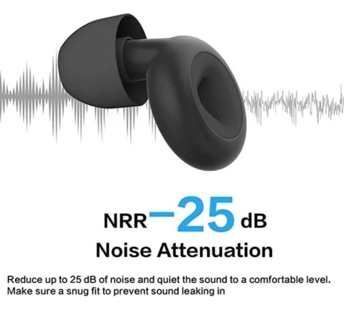 Tapones Dormir Para Oídos Con Reducción De Ruido 25db negros