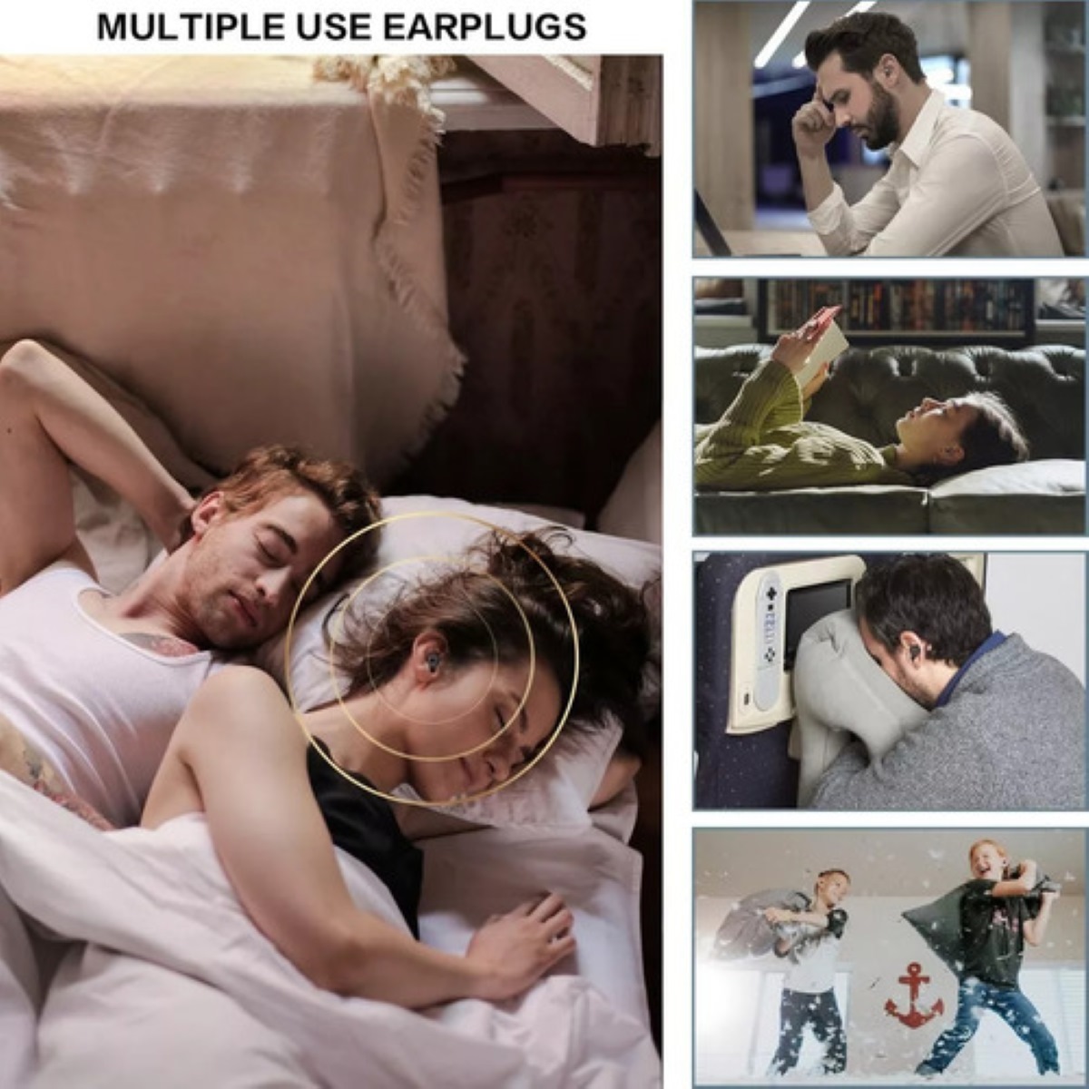 Tapones Dormir Para Oídos Con Reducción De Ruido 25db blancos